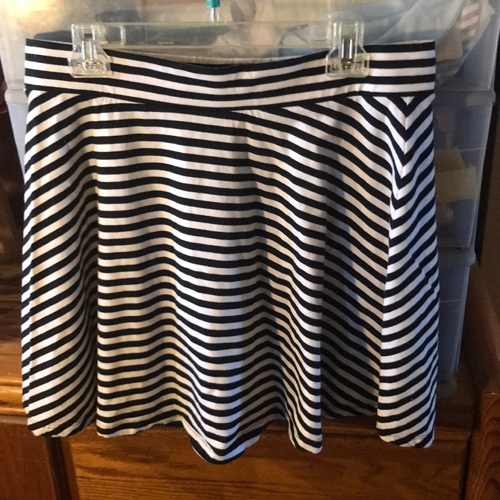 H&M black and white striped skirt, size large